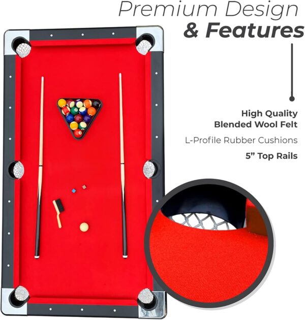 c1cddacd1a514b10822cab6064f4f83c Hathaway Fairmont 6 Ft Portable Pool Table, Adults Folding Billiards Tables for Game Room with Easy Foldable Storage, Includes Full Set of Billiard Balls, Cues, Chalk & Brush