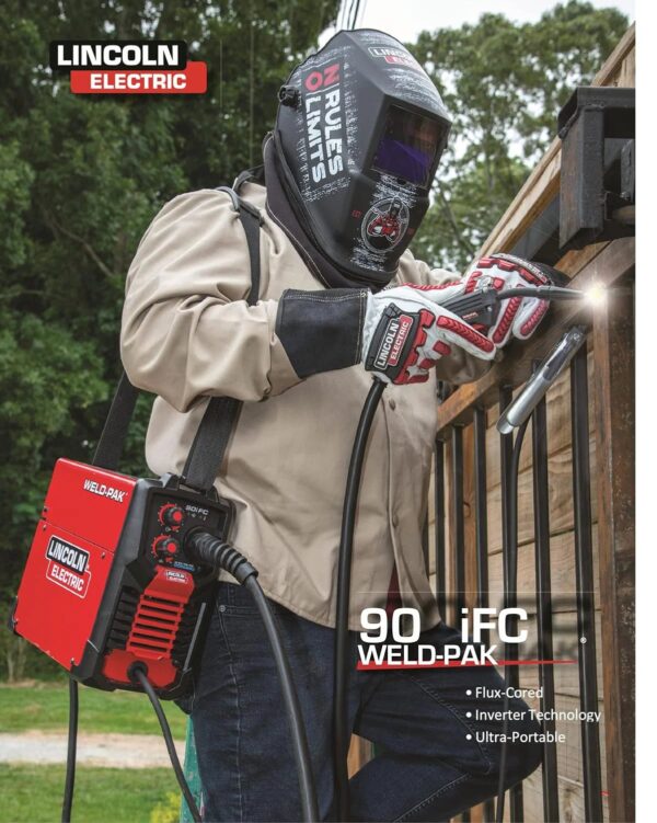 90i FC Flux Core Wire Feed Weld-PAK Welder, 120V Welding Machine, Portable w/Shoulder Strap, Protective Metal Case, Best for Small Jobs, K5255-1