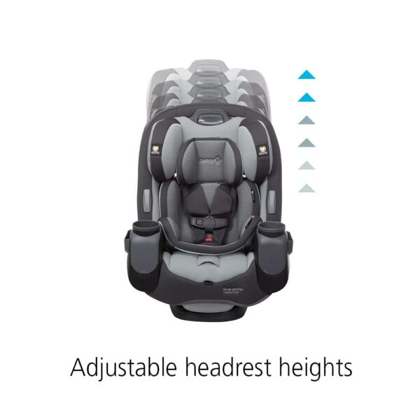 Grow and Go All-in-One Slim Convertible Car Seat, Rear Facing, 5-40 lbs, Forward Facing (30–65 lbs), High Back Booster Seat 40-100 pounds, Aqua Pop