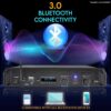 2-Channel Bluetooth Power Amplifier – 2000W Bridgeable Rack Mount Pro Audio Sound Wireless Home Stereo Receiver w/TRS XLR Input,LCD, Bridge Mode, Cooling Fan – Entertainment Speaker System
