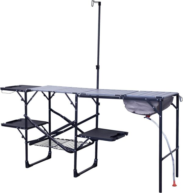 c2e68769de394910b8ba64424c805126 GCI OUTDOOR Master Cook Station | Portable Folding Kitchen Table with Soft Shell Sink, Heat Resistant Tabletop & Telescoping Lanter Pole, Perfect for Camping Trips