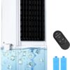 Portable Air Conditioners w/Remote, 4 Modes & 3 Speeds, Waterless Alert System & 2.4-Gal Tank for 20H Cooling, 12H Timer for Auto Off, 3-IN-1 Evaporative Air Cooler for Room Bedroom Home