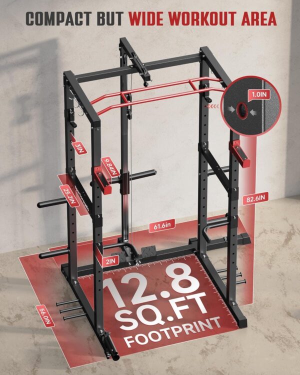 c2f6909ffd0b458ebbd164dbf4fb3c5e Sportsroyals Power Cage,1600lbs Multi-Function Power Rack with Adjustable Cable Crossover System and More Training Attachment, Weight Cage for Home Gym