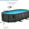 Funsicle 167 by 98 by 39.5 Inches Oasis Designer Oval Frame Outdoor Above Ground Swimming Pool Pool Set with Accessories, Dark Herringbone Gray
