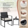 Patio Furniture Set 4 Pieces Outdoor Rattan Chair Wicker Sofa Garden Conversation Bistro Sets for Yard (Brown)