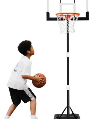 Kids Basketball Hoop Outdoor 3.2-7.2ft Adjustable, Portable Basketball Hoop & Goals for Kids/Teens/Youth in Pool/Backyard/Driveway/Indoor, 29 Inch Shatterproof Backboard and Enlarged Base