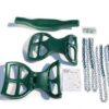 Gorilla Playsets 04-0037-G Dual Ride Glider Back-to-Back Tandem Swing, Green, Green Plastic Coated Chains, Multi-Child Swing