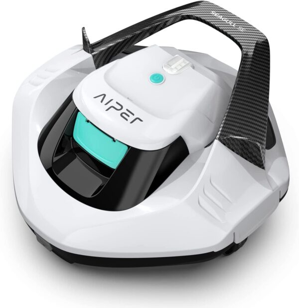 Cordless Robotic Pool Cleaner, Pool Vacuum Lasts 90 Mins, LED Indicator, Self-Parking, Ideal for Above/In-Ground Flat Pools up to 40 Feet – Gray