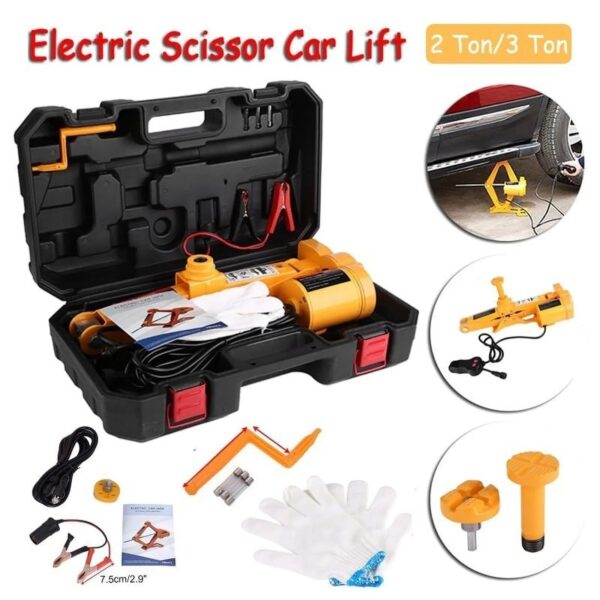 c423990a0fbb40ea80e69559226e00bb 3Ton 12V DC Automotive Car Electric Jack Lifting SUV Van Garage and Emergency Equipment