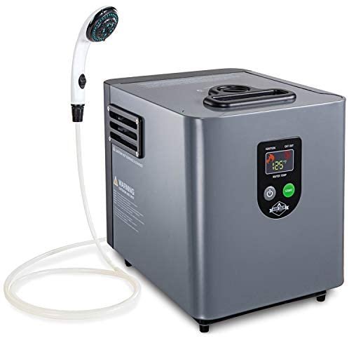 Hike Crew Portable Propane Water Heater & Shower Pump �� Compact Outdoor Cleaning & Showering System w/LCD & Auto Safety Shutoff for Instant Hot Water While Camping, Hiking �� Carry Case Included