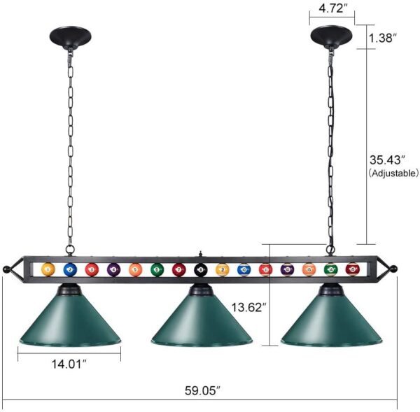 Billiard Light for Pool Table,59” Pool Table Lighting for 7′ 8′ 9′ Table