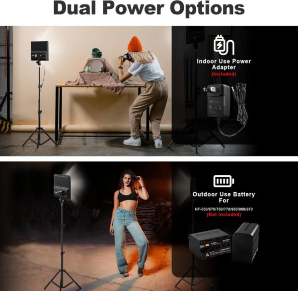 c471fad3f3944e3bab68e1003d6abef5 D50 LED Video Light Panel Lights 15.4′′, 2 Packs 45W 3000K-8000K Bi-Color Dimmable Photography Lighting, CRI 96+ Videography Lighting for Video Shooting/Gaming/Live Stream/Studio/Film