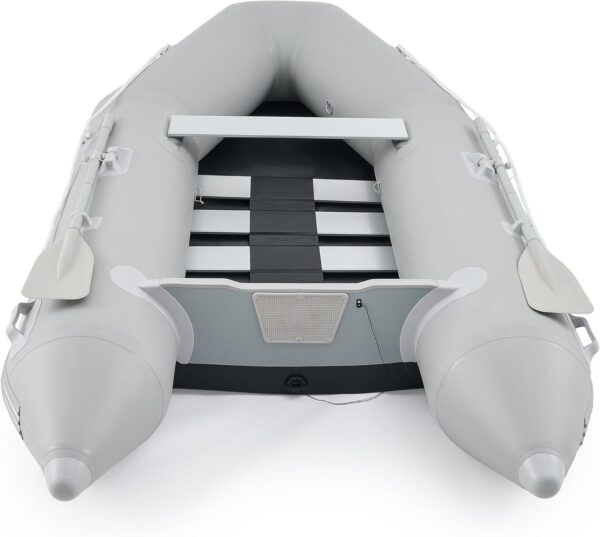 CO-Z 10ft Inflatable Dinghy Boat, 4 Person 990lb Transom Sport Tender Boat with Pump Aluminum Oars Floor, Heavy Duty Inflatable Raft Kayak for Adults