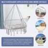 Hammock Chair Macrame Hanging Swing with Cushion,Hanging Cotton Ropes, Metal Frame, 450 lbs Capacity Indoor Outdoor, Patio, Balcony, Living,Deck, Yard, Garden(Double Swing) Beige