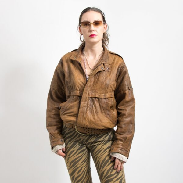 Bomber leather jacket
