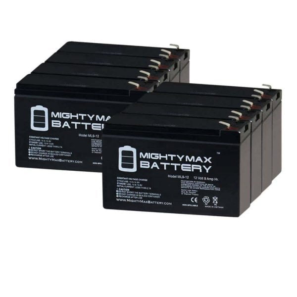 MIGHTY MAX BATTERY MAX3434105 12V 9Ah PowerWare PWHR1234W2FR Replacement UPS Battery 8 Pack
