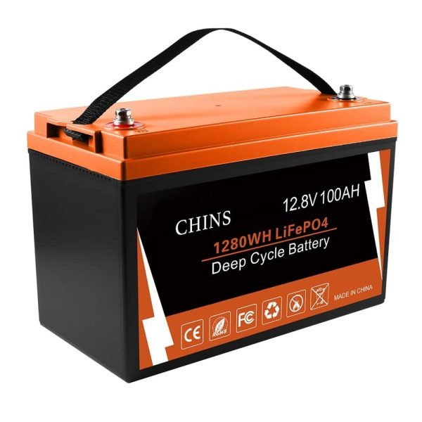 CHINS Bluetooth LiFePO4 Smart 12V 100AH Lithium Iron Battery Low Temperature Charging Mobile Phone APP