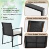 Patio Furniture Set 4 Pieces Outdoor Rattan Chair Wicker Sofa Garden Conversation Bistro Sets for Yard (Brown)
