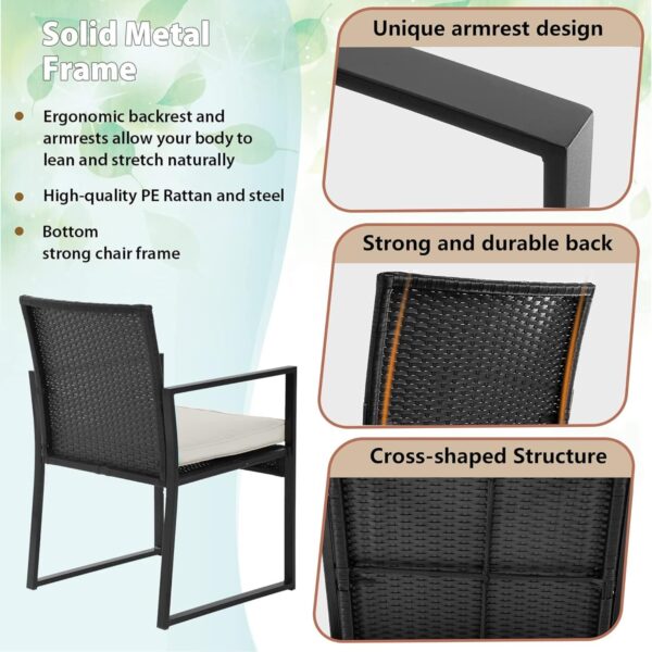 Patio Furniture Set 4 Pieces Outdoor Rattan Chair Wicker Sofa Garden Conversation Bistro Sets for Yard (Brown)
