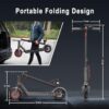 Electric Scooter – 8.5′′ Solid Tires, 350W Motor, Up to 19 MPH and 21-23 Miles Long-Range Portable Foldable Commuting Scooter for Adults with Double Braking System and App