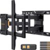 Perlegear UL-Listed Full Motion TV Wall Mount for 42–90 Inch TVs up to 150 lbs, Pre-Assembled TV Mount with Tool-Free Tilt, Swivel, Extension, Max VESA 600 x 400mm, 12′′/16′′/18′′/24′′ Wood Studs, PGLF16