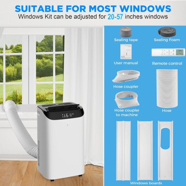 c6e3493839f245a59410772c1eb0ef72 14000 BTU Portable Air Conditioners with Remote Control, 3-in-1 Free Standing Cooling AC Unit with Fan & Dehumidifier, Cools Room up to 700 sq.ft, Smart/Sleep Mode,3 Speed,Auto Swing,24H Timer