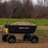 7GCG-NF Heavy-Duty Poly Dump Garden Cart with No-Flat Tires, 7 Cubic Feet, 1200-Pound Capacity, Black, Amazon Exclusive