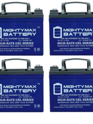 MIGHTY MAX BATTERY MAX3554292 12V 35Ah GEL Battery Replacement for Inverters, Signage 4 Pack