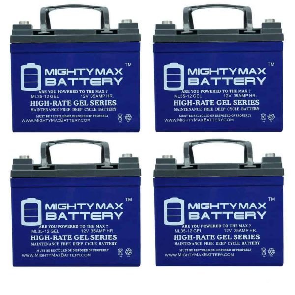 MIGHTY MAX BATTERY MAX3554292 12V 35Ah GEL Battery Replacement for Inverters, Signage 4 Pack