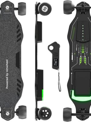 isinwheel V8 Electric Skateboard with Remote, 1200W Brushless Motor, IP54 Waterproof, Electric Longboard