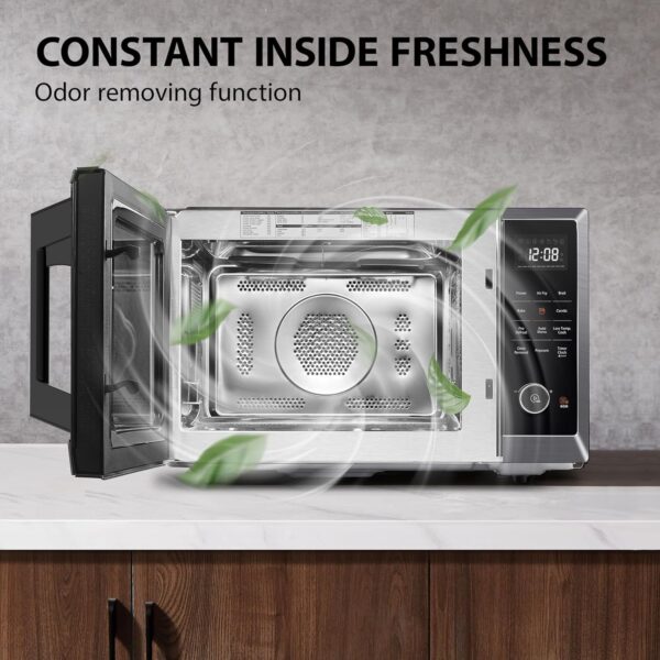 c7d7b40e43854be496f382becf1349be Air Fryer Combo 8-in-1 Countertop Microwave Oven, with Convection, Broil, Odor Removal Mode, 12.4′′ Position Memory Turntable, Child-Lock, 1.0 Cu.ft, Black Stainless Steel, ML2-EC10SA(BS)