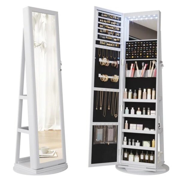 21.6” Wide Jewelry Armoire with Mirror