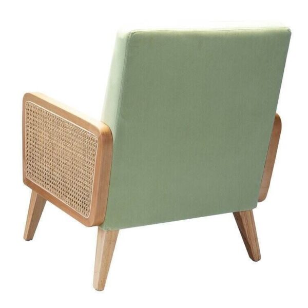 c85797fbd80a4829b48841c1d9438c8e Upholstered Accent Chair with Rattan Arms