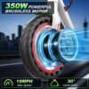 Electric Scooter – 8.5′′ Solid Tires, 350W Motor, Up to 19 MPH and 21-23 Miles Long-Range Portable Foldable Commuting Scooter for Adults with Double Braking System and App