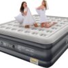 OhGeni Queen Air Mattress with Built in Pump, 18 Raised Comfort Inflatable Mattress, Quiet Surface Portable Blow Up Mattress, Air Bed for Home and Guest, Colchone Inflable, 650 lbs Max