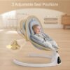 Baby Swings for Infants, Bluetooth Infant Swing with Music Speaker with 3 Seat Positions, 5 Speeds and Remote Control – Portable Baby Swing for Indoor and Outdoor (White)