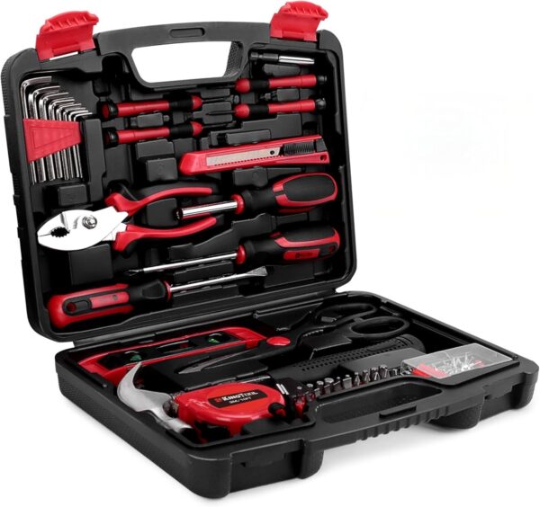 KINGTOOL Home Tool Set Kit – 286 PCS Home Auto Repair Tool Kit with Rolling Tool Box, Mechanic Tool Sets with 21V Max Cordless Power drill, Perfect for Homeowner, Diyer, Handyman