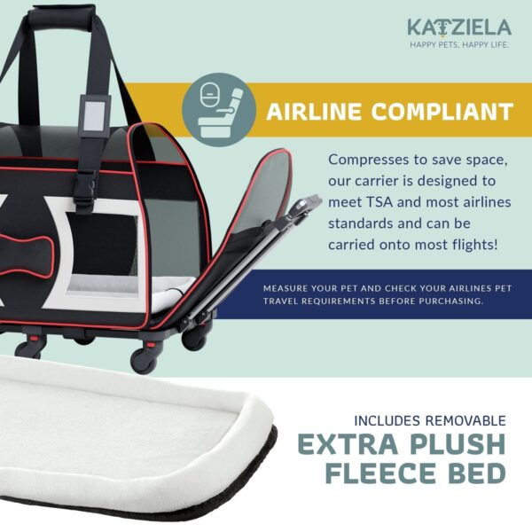 Bone Cruiser PRO Pet Carrier with Removable Wheels and Double Telescopic Handle
