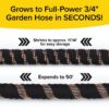 2024 Pocket Hose Copper Bullet AS-SEEN-ON-TV Expands to 50 ft REMOVABLE Turbo Shot Multi-Pattern Nozzle 650psi 3/4 in Solid Copper Anodized Aluminum Fittings Lead-Free Lightweight No-Kink Garden Hose