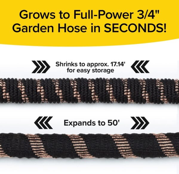 c8e79e375d8c4ed99d80b5acf27e700e 2024 Pocket Hose Copper Bullet AS-SEEN-ON-TV Expands to 50 ft REMOVABLE Turbo Shot Multi-Pattern Nozzle 650psi 3/4 in Solid Copper Anodized Aluminum Fittings Lead-Free Lightweight No-Kink Garden Hose