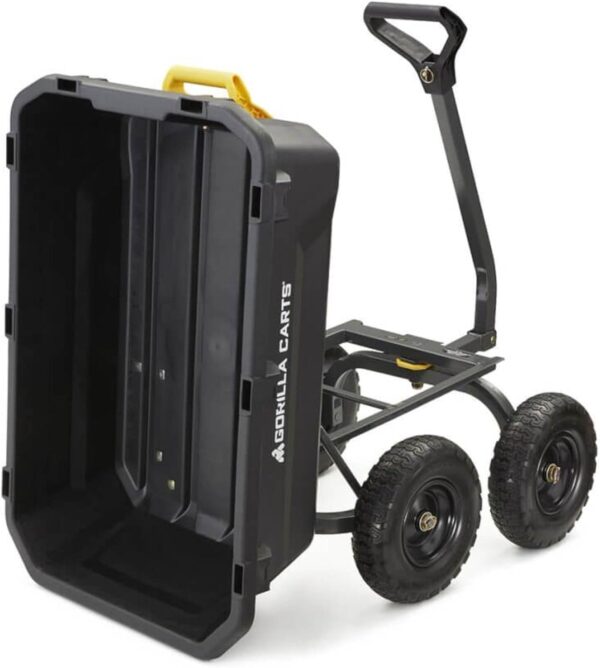 c8feb26eb9fc4026bec5868f79056fae 7GCG-NF Heavy-Duty Poly Dump Garden Cart with No-Flat Tires, 7 Cubic Feet, 1200-Pound Capacity, Black, Amazon Exclusive