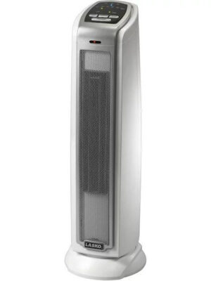 Oscillating Ceramic Tower Heater, Silver