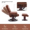 Multi-Position Recliner and Curved Ottoman with Swivel Base