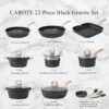 22pcs Pots and Pans Set Nonstick, Cookware Set White Granite Induction Kitchen Cooking Set w/Frying Pans & Saucepans& Grill Pan(PFOS, PFOA Free)