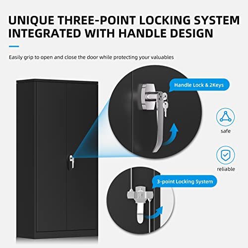 c95c9f17b1244ef6ad6358c99121e6e8 Atripark Metal Storage Cabinet with Lock, 72′′ Lockable Garage Tool Cabinet with Doors