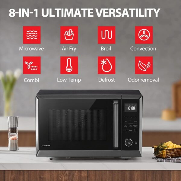 c9ca75cf613f43e69cf61be4c2f9d6af Air Fryer Combo 8-in-1 Countertop Microwave Oven, with Convection, Broil, Odor Removal Mode, 12.4′′ Position Memory Turntable, Child-Lock, 1.0 Cu.ft, Black Stainless Steel, ML2-EC10SA(BS)