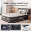 OhGeni Queen Air Mattress with Built in Pump, 18 Raised Comfort Inflatable Mattress, Quiet Surface Portable Blow Up Mattress, Air Bed for Home and Guest, Colchone Inflable, 650 lbs Max