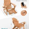 Folding Adirondack Rocking Chair,4-in-1 Multifunctional Patio Chair with Retractable Ottoman, Outdoor Chair Wood Texture, Lawn Chair for Porch, Backyard, Pool(Grey)