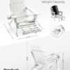 Folding Adirondack Rocking Chair,4-in-1 Multifunctional Patio Chair with Retractable Ottoman, Outdoor Chair Wood Texture, Lawn Chair for Porch, Backyard, Pool(Grey)