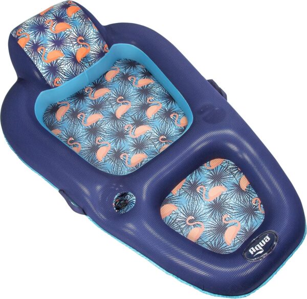 caa39aaf307f40368dfef098f2d71c39 Aqua Luxury Water Lounge, X-Large, Inflatable Pool Float with Headrest, Backrest & Footrest, Palm Beach Flamingo